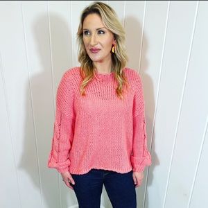 Coral knit sweater